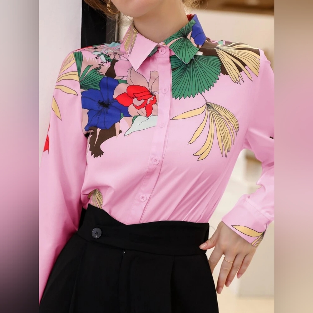 Modely Floral Print Button Front Shirt - Picture 5 of 9